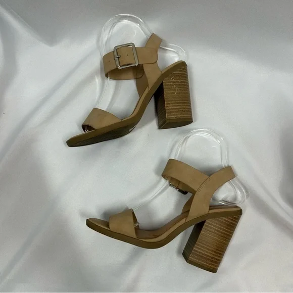 Soda | Block Heel Sandals Tan Ankle Strap Women’s Size 6 - Picture 7 of 12